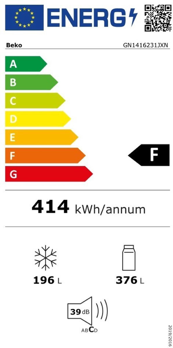 Beko GN1416231JXN Amerikaanse koelkast - Silver