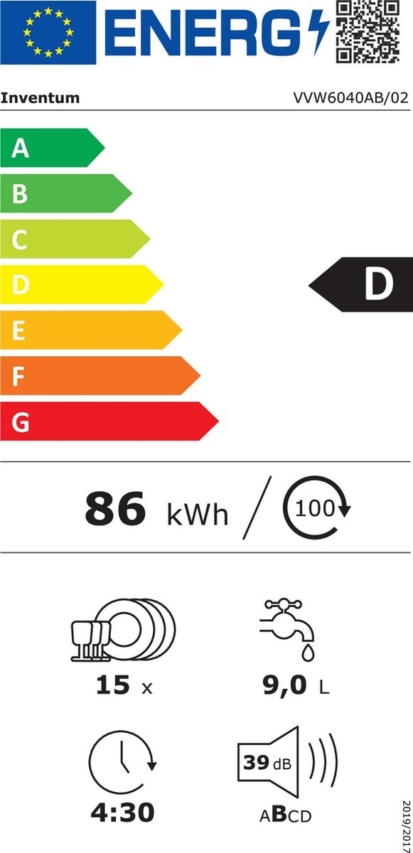 Inventum VVW6040AB vaatwasser - Zwart