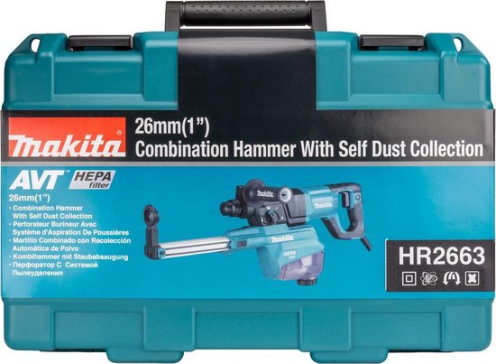 Makita HR2663 | 230V | Combihamer | Met stofafzuigunit | in koffer