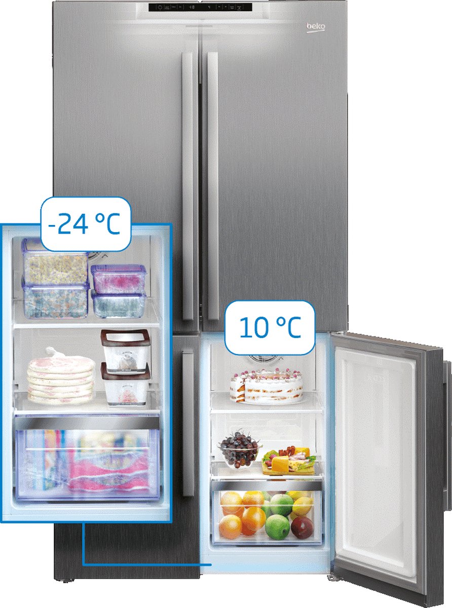 Beko GN1426234ZDXN Amerikaanse koelkast - Silver