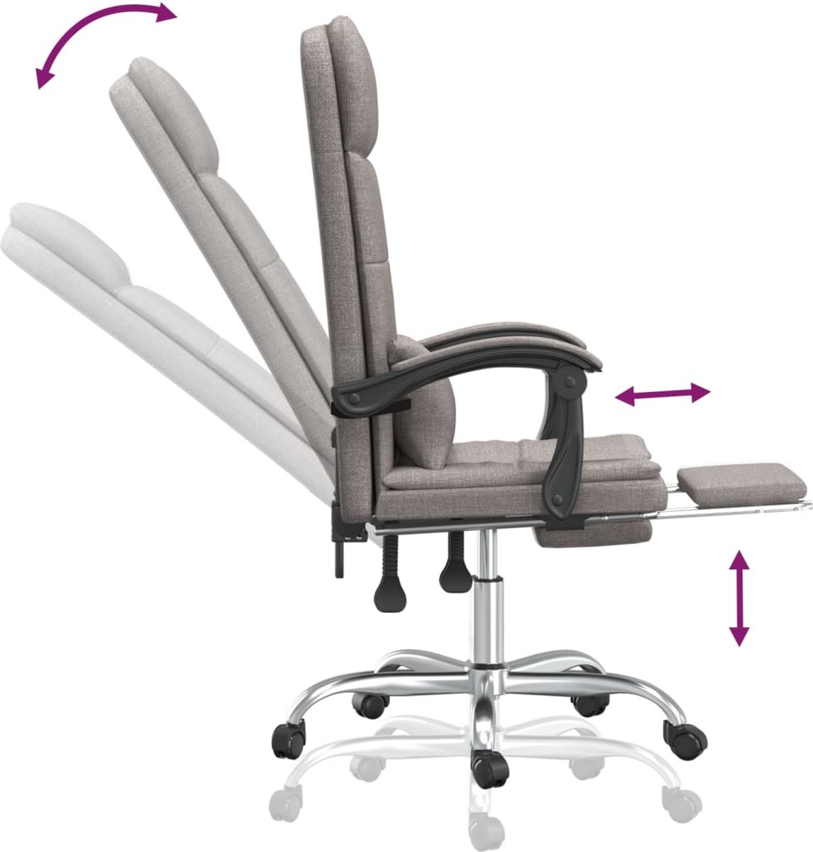 Vidaxl Kantoorstoel Massage Verstelbaar Stof Taupe