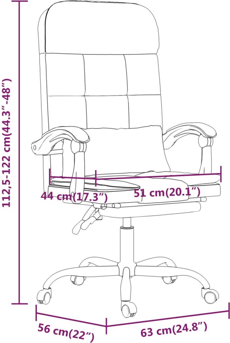 Vidaxl Kantoorstoel Massage Verstelbaar Stof Taupe