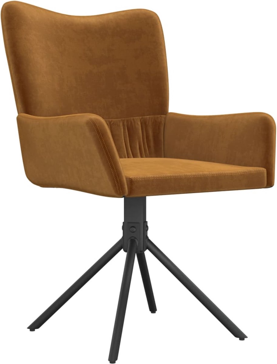 Vidaxl Eetkamerstoelen Draaibaar 2 St Fluweel - Bruin