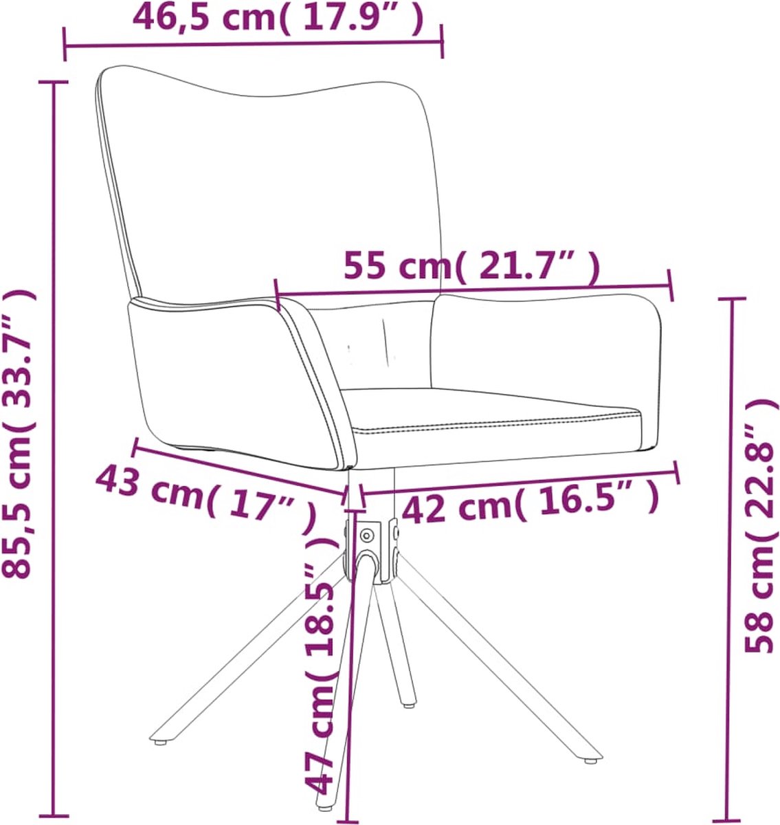 Vidaxl Eetkamerstoelen Draaibaar 2 St Fluweel - Bruin