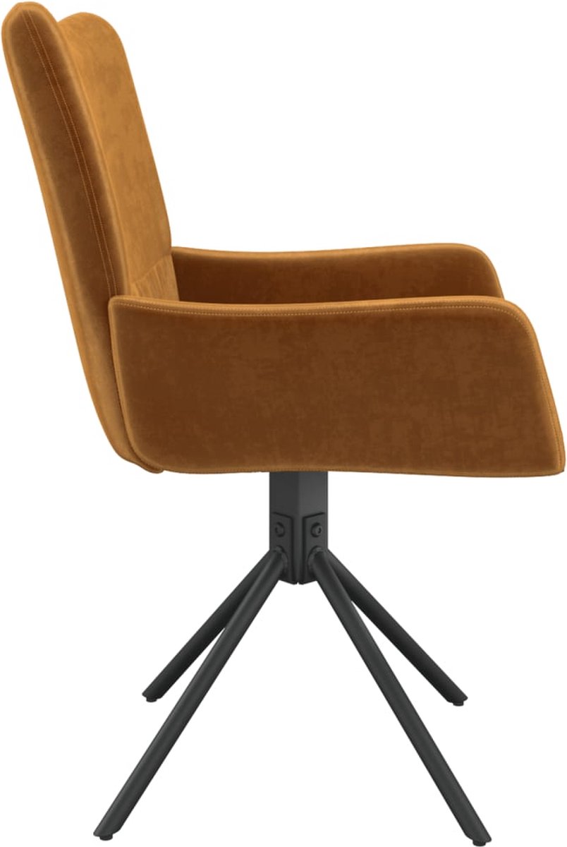 Vidaxl Eetkamerstoelen Draaibaar 2 St Fluweel - Bruin