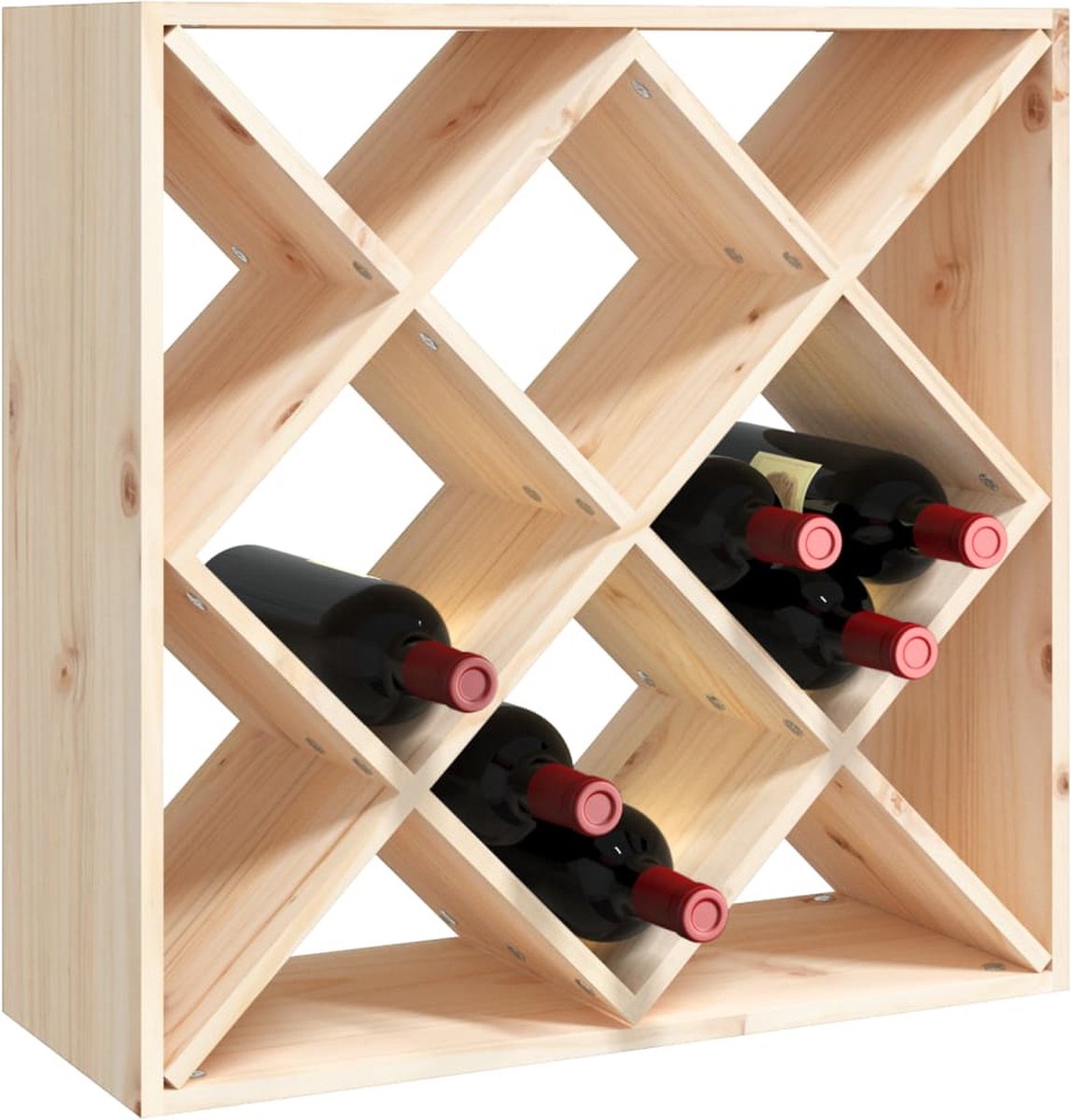 Vidaxl Wijnkast 62x25x62 Cm Massief Grenenhout - Bruin