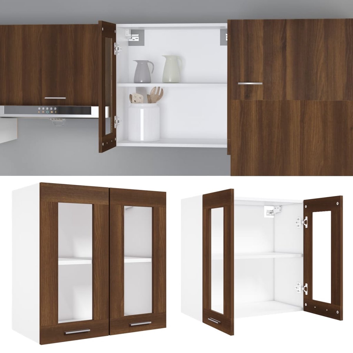 Vidaxl Wandkast Hangend 60x31x60 Cm Bewerkt Houteikenkleurig - Bruin