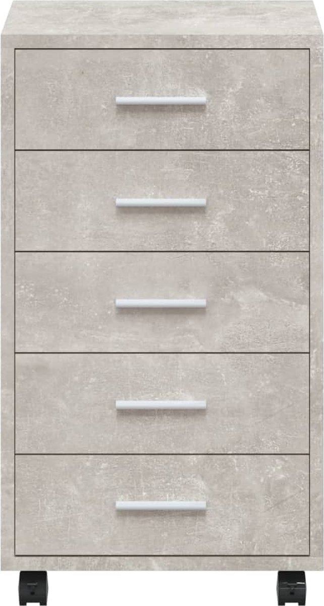 Vidaxl Ladekast Met Wieltjes Bewerkt Hout Beton - Grijs