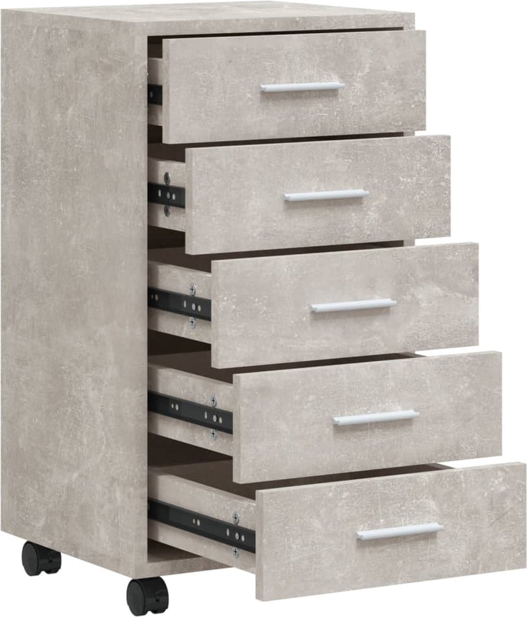 Vidaxl Ladekast Met Wieltjes Bewerkt Hout Beton - Grijs