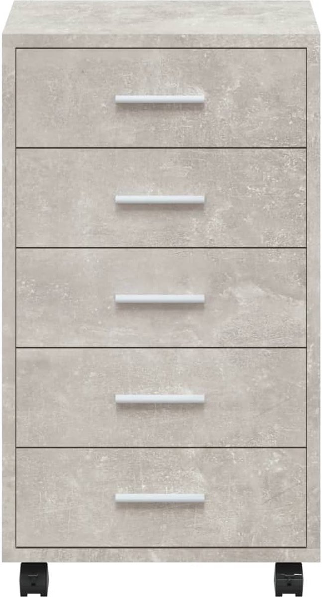 Vidaxl Ladekast Met Wieltjes Bewerkt Hout Beton - Grijs