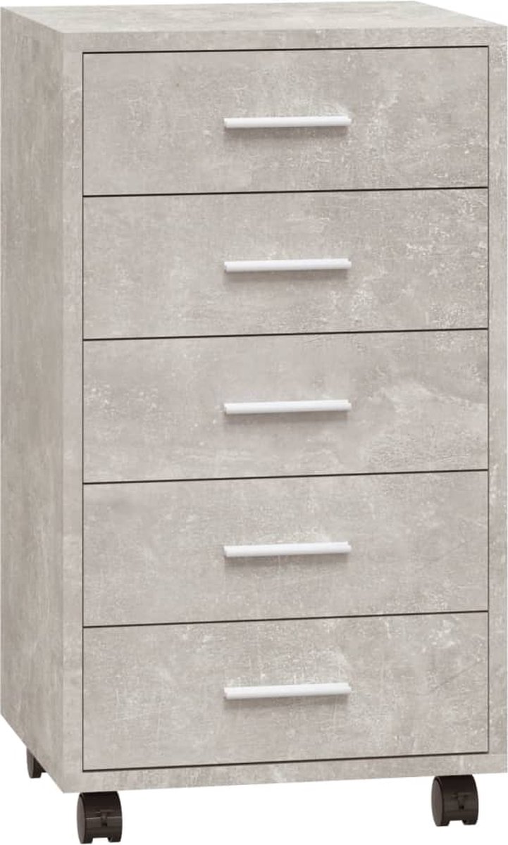Vidaxl Ladekast Met Wieltjes Bewerkt Hout Beton - Grijs