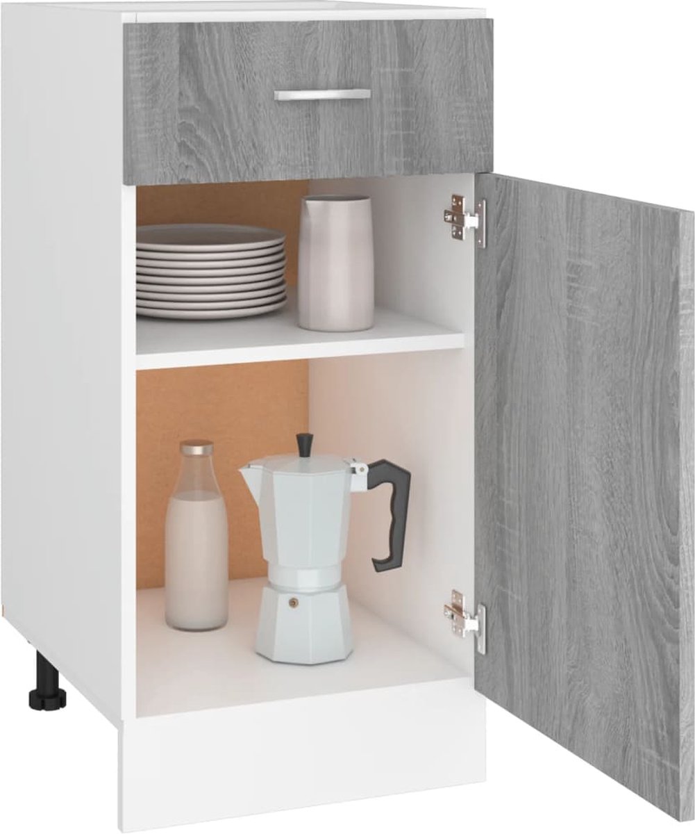 Vidaxl Onderkast Met Lade 40x46x81,5 Cm Bewerkt Hout Grijs Sonoma - Bruin