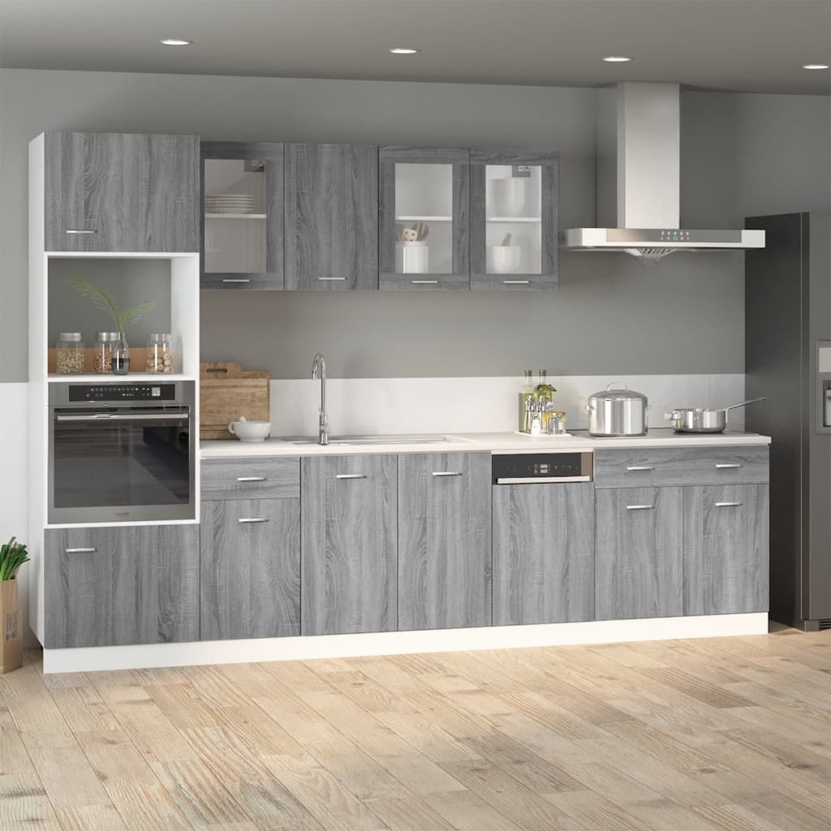 Vidaxl Onderkast Met Lade 40x46x81,5 Cm Bewerkt Hout Grijs Sonoma - Bruin