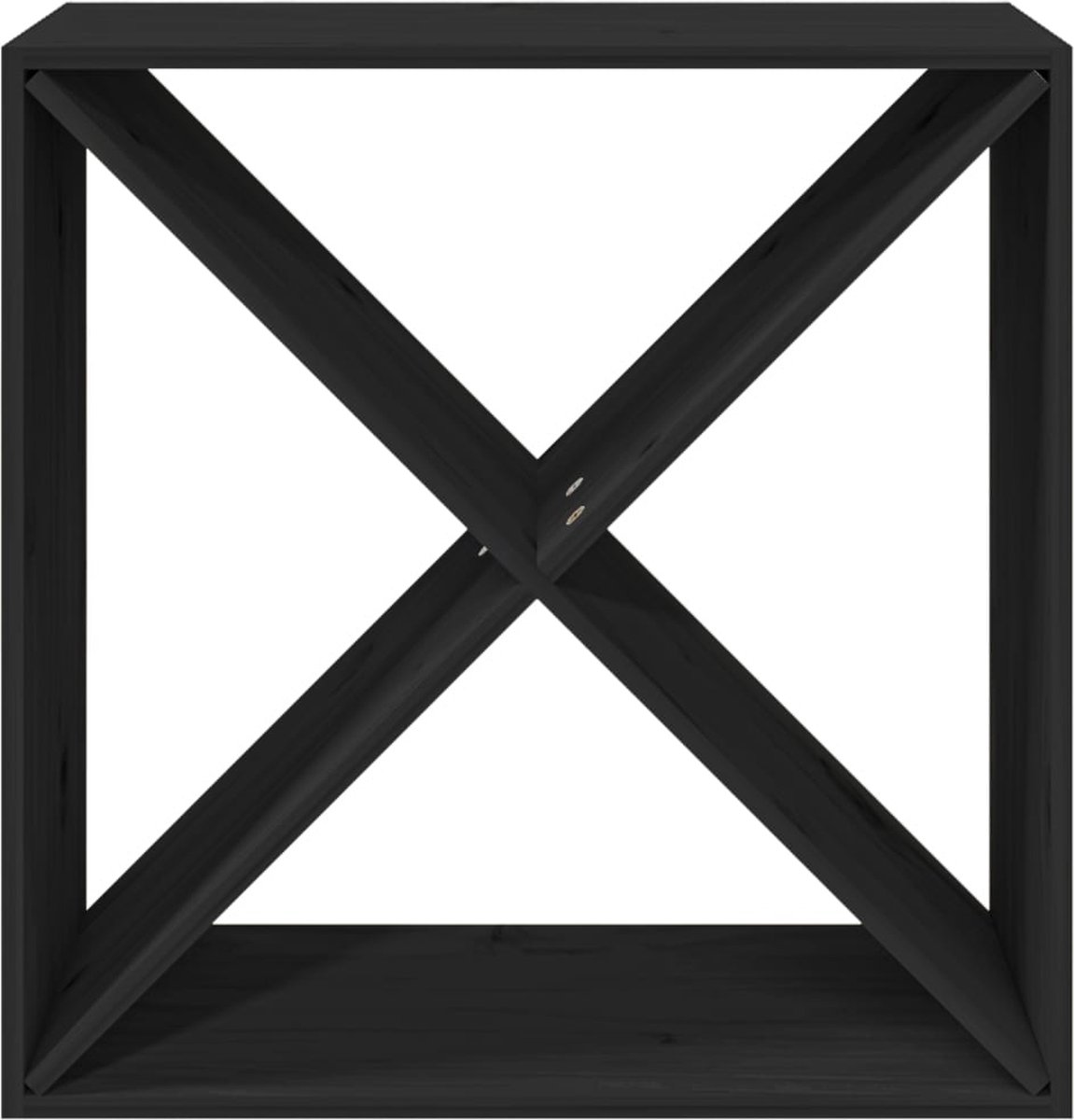 Vidaxl Wijnkast 62x25x62 Cm Massief Grenenhout - Zwart