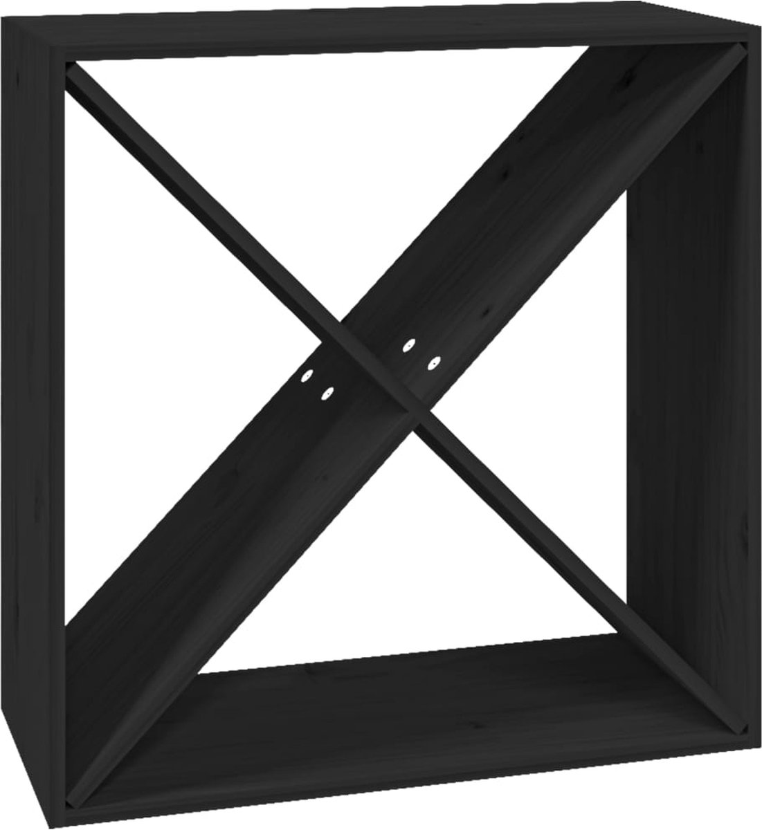 Vidaxl Wijnkast 62x25x62 Cm Massief Grenenhout - Zwart