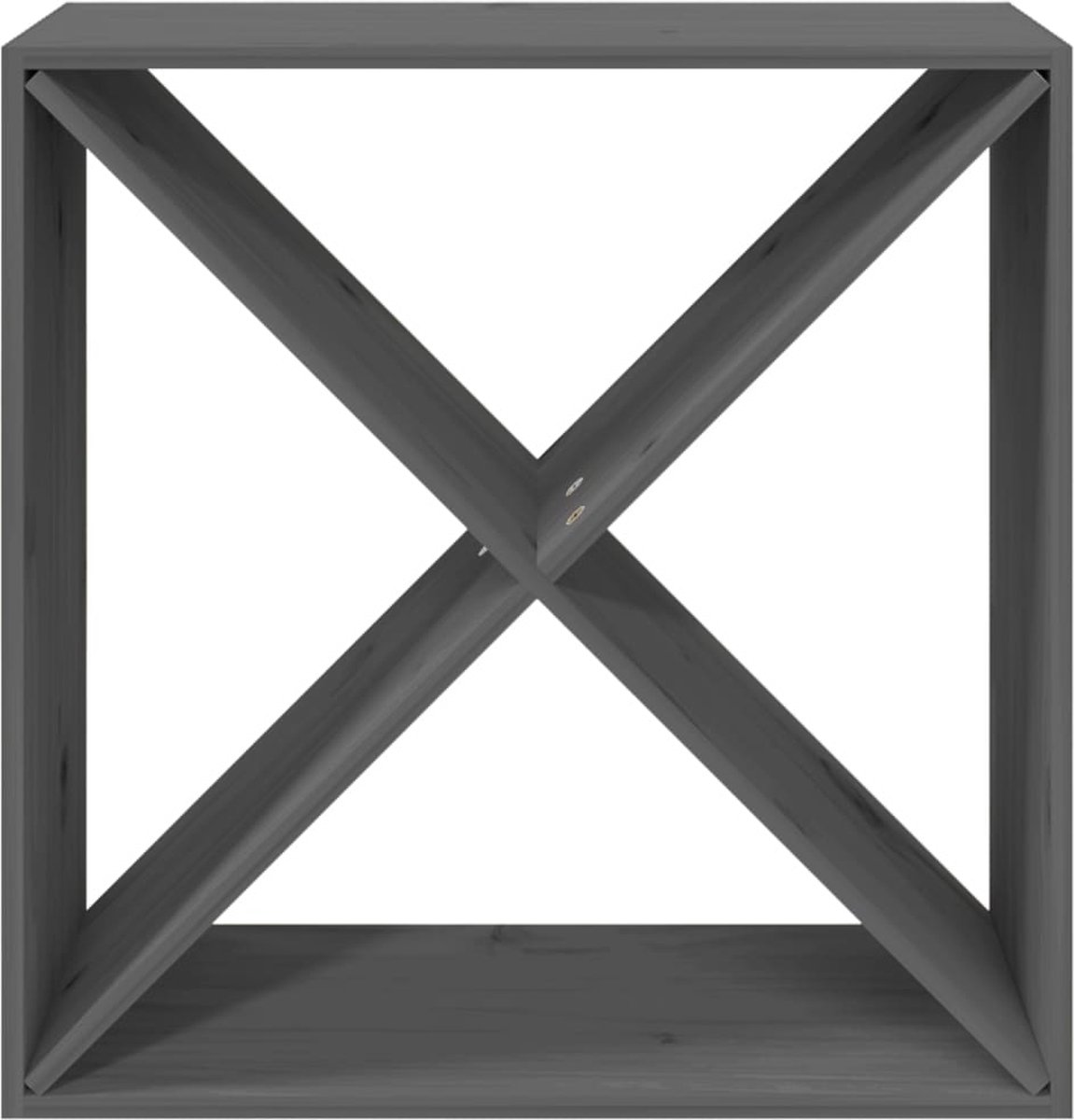 Vidaxl Wijnkast 62x25x62 Cm Massief Grenenhout - Grijs