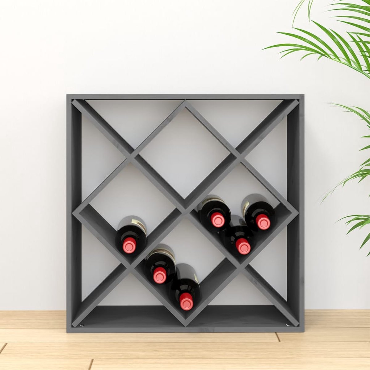 Vidaxl Wijnkast 62x25x62 Cm Massief Grenenhout - Grijs