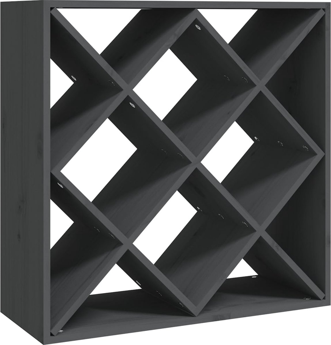 Vidaxl Wijnkast 62x25x62 Cm Massief Grenenhout - Grijs