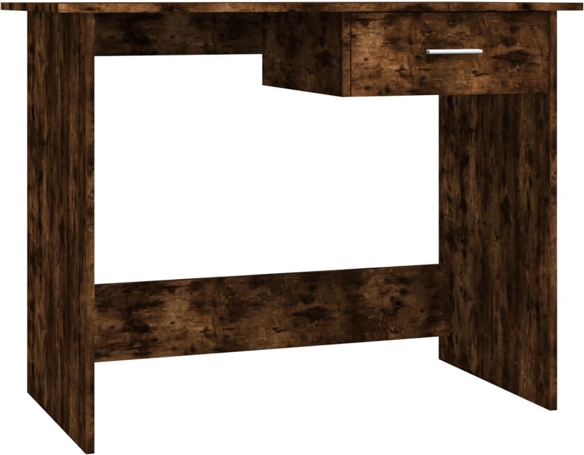 Vidaxl Bureau 100x50x76 Cm Bewerkt Hout Gerookt Eikenkleurig - Bruin