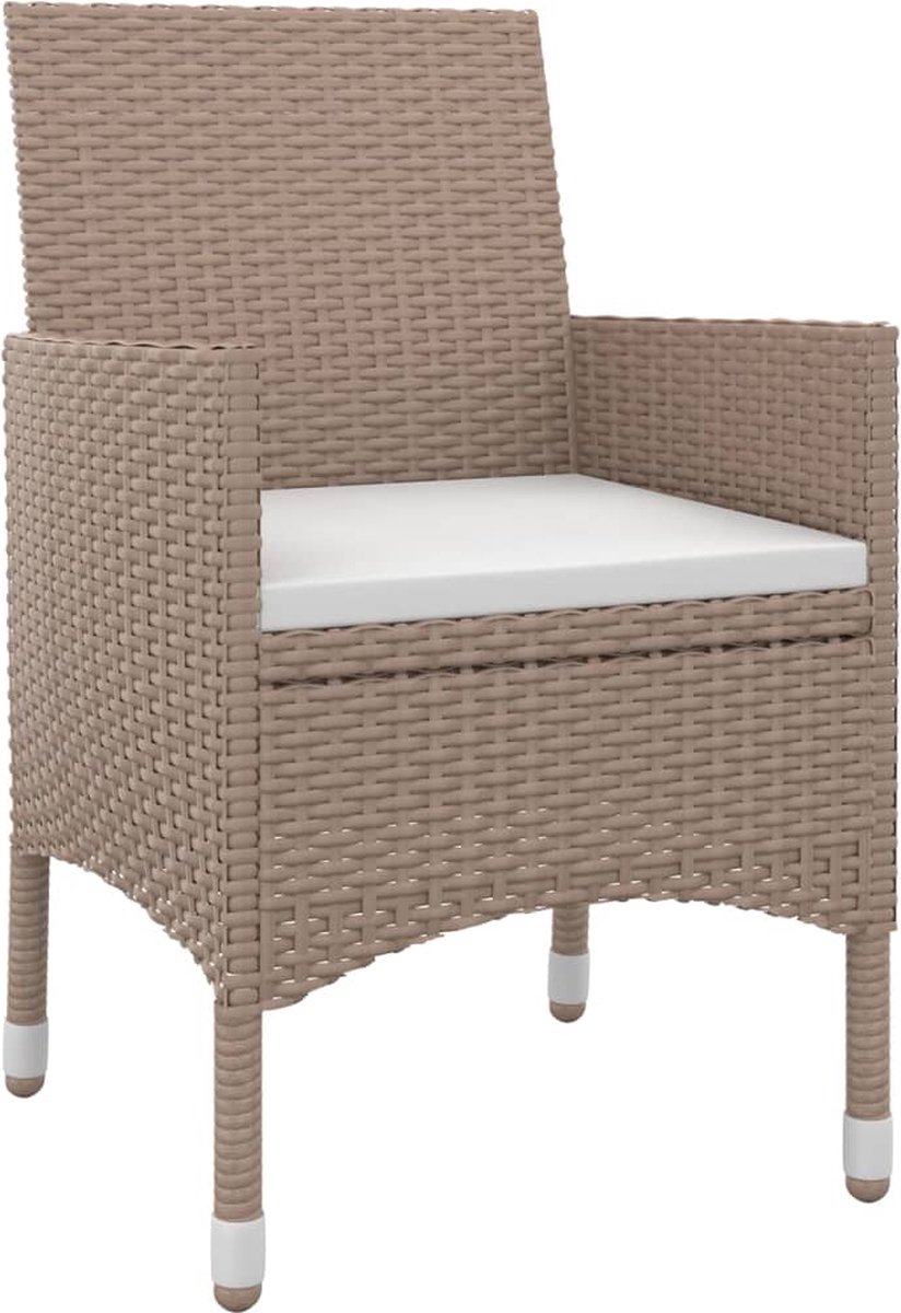 Vidaxl 5-delige Tuinset Met Kussens Poly Rattan En Glas - Beige