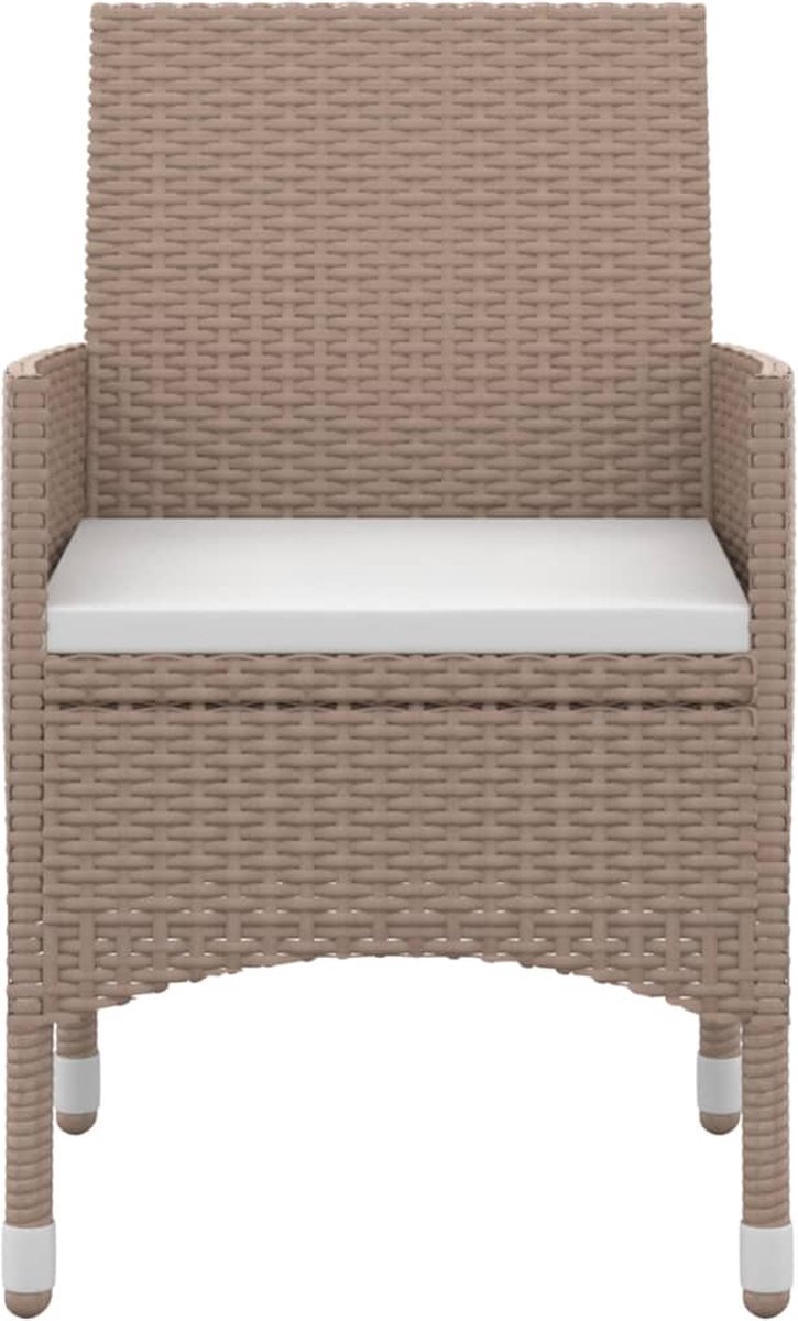 Vidaxl 5-delige Tuinset Met Kussens Poly Rattan En Glas - Beige
