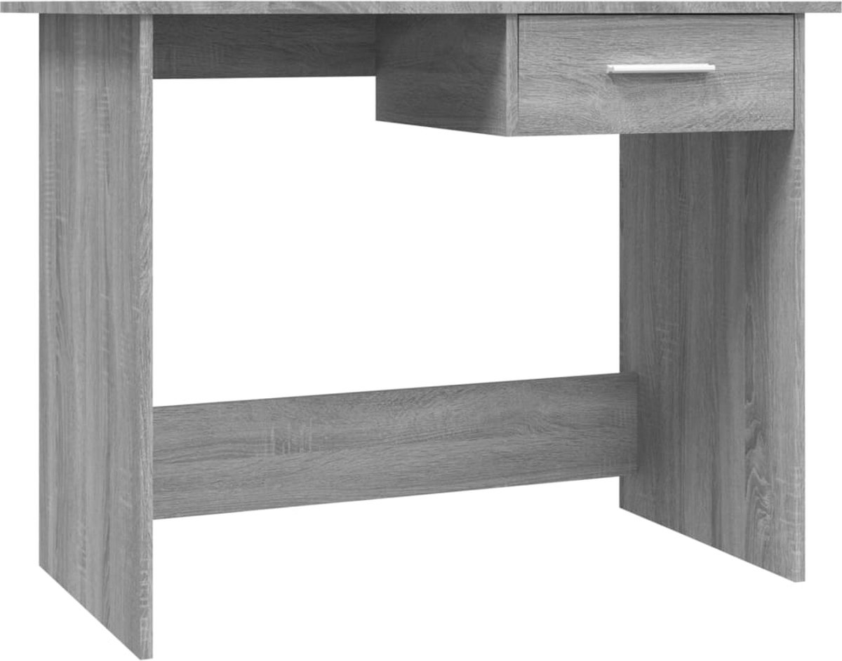 Vidaxl Bureau 100x50x76 Cm Bewerkt Hout Sonoma Eikenkleurig - Grijs