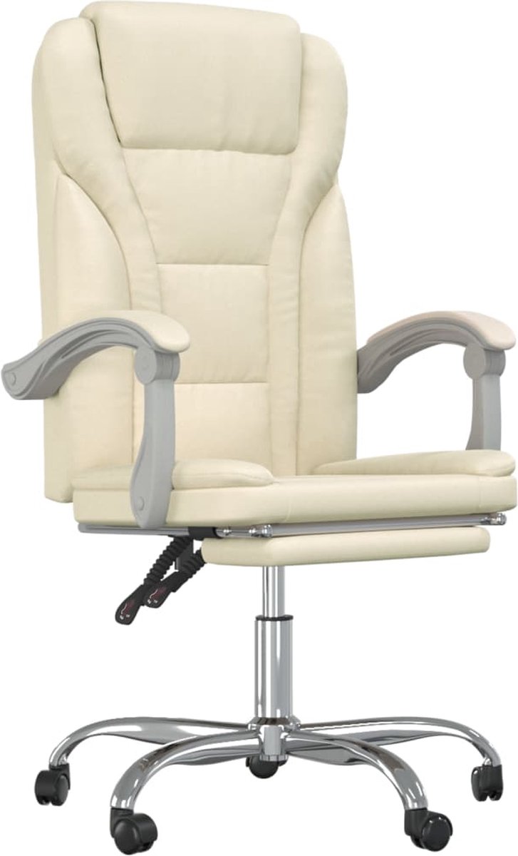 Vidaxl Kantoorstoel Verstelbaar Kunstleer Crèmekleurig
