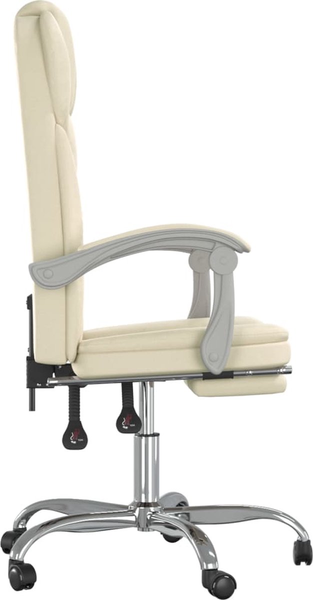 Vidaxl Kantoorstoel Verstelbaar Kunstleer Crèmekleurig