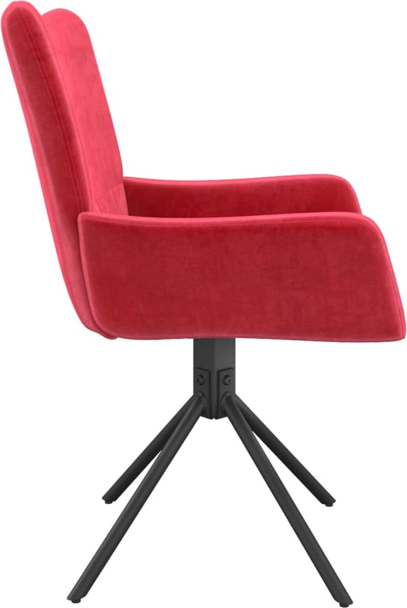 Vidaxl Eetkamerstoelen Draaibaar 2 St Fluweel Wijn - Rood