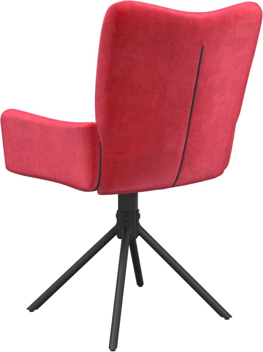 Vidaxl Eetkamerstoelen Draaibaar 2 St Fluweel Wijn - Rood