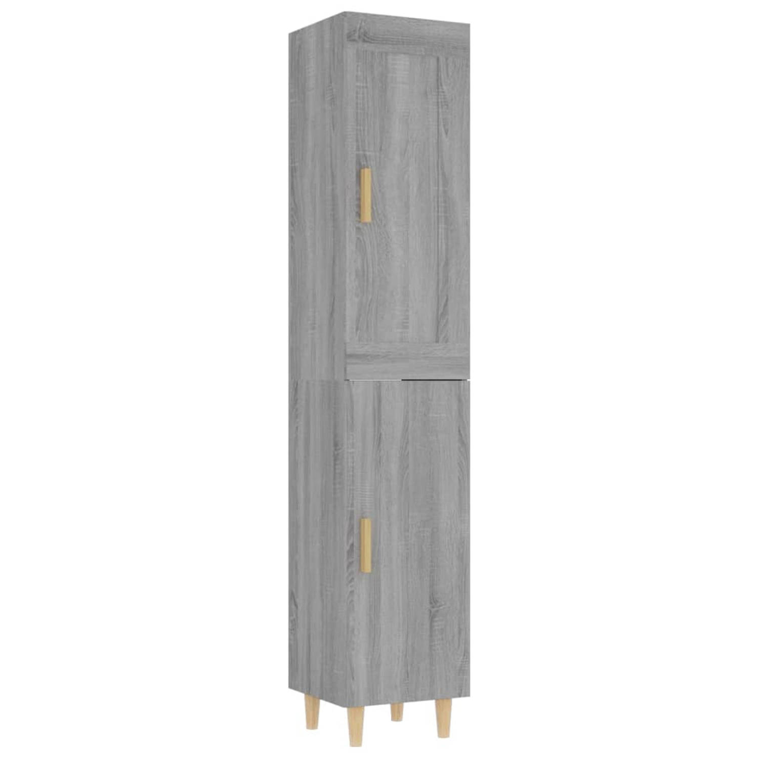 Vidaxl Hoge Kast 35x34x180 Cm Bewerkt Hout Sonoma Eikenkleurig - Grijs