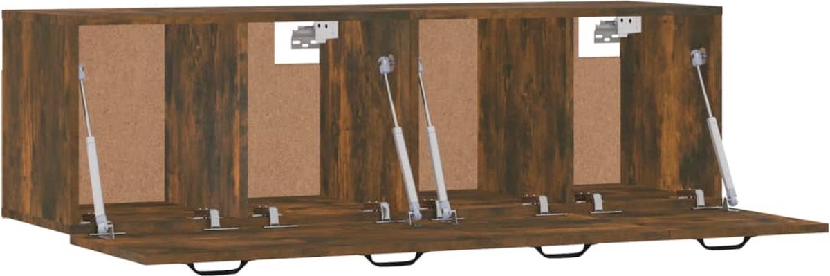 Vidaxl Wandkasten 2 St 80x35x36,5 Cm Bewerkt Hout Gerookt Eikenkleur - Bruin