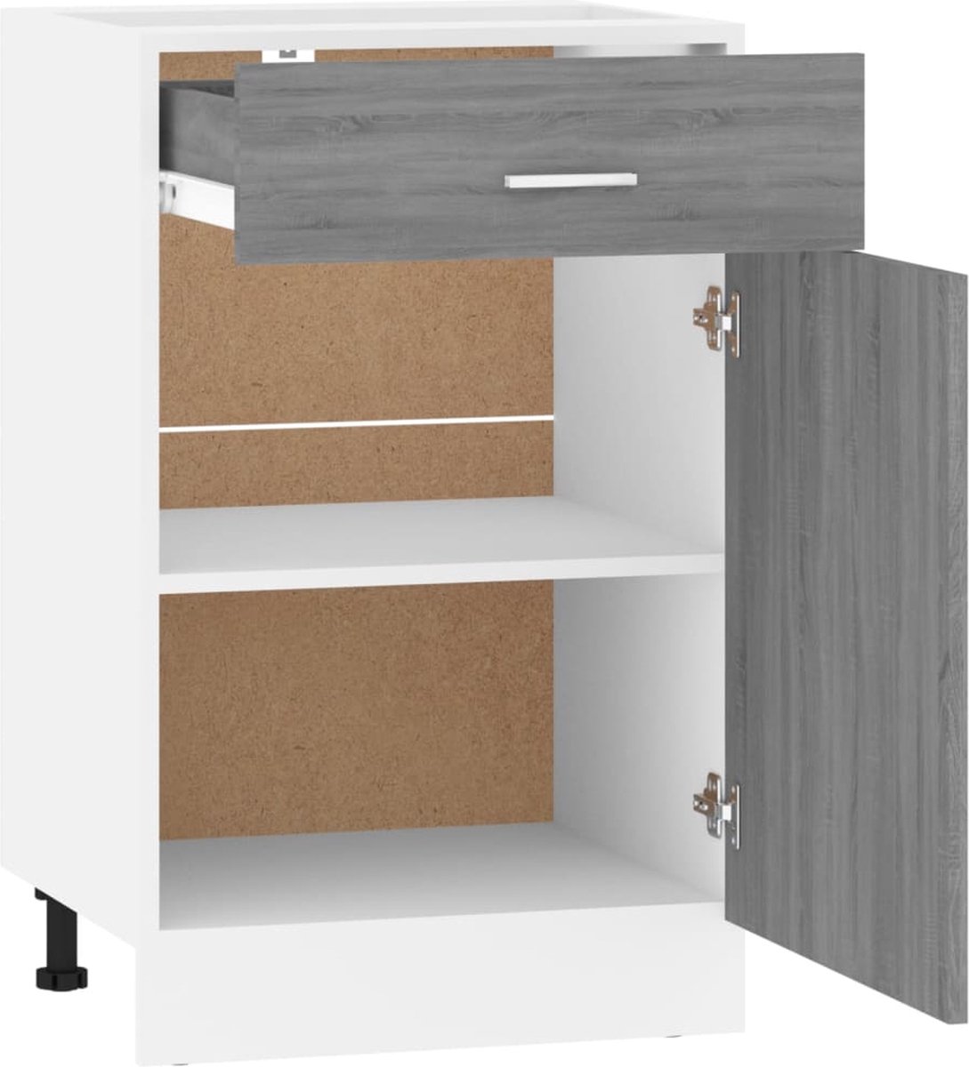 Vidaxl Onderkast Met Lade 50x46x81,5 Cm Bewerkt Hout Sonoma - Grijs