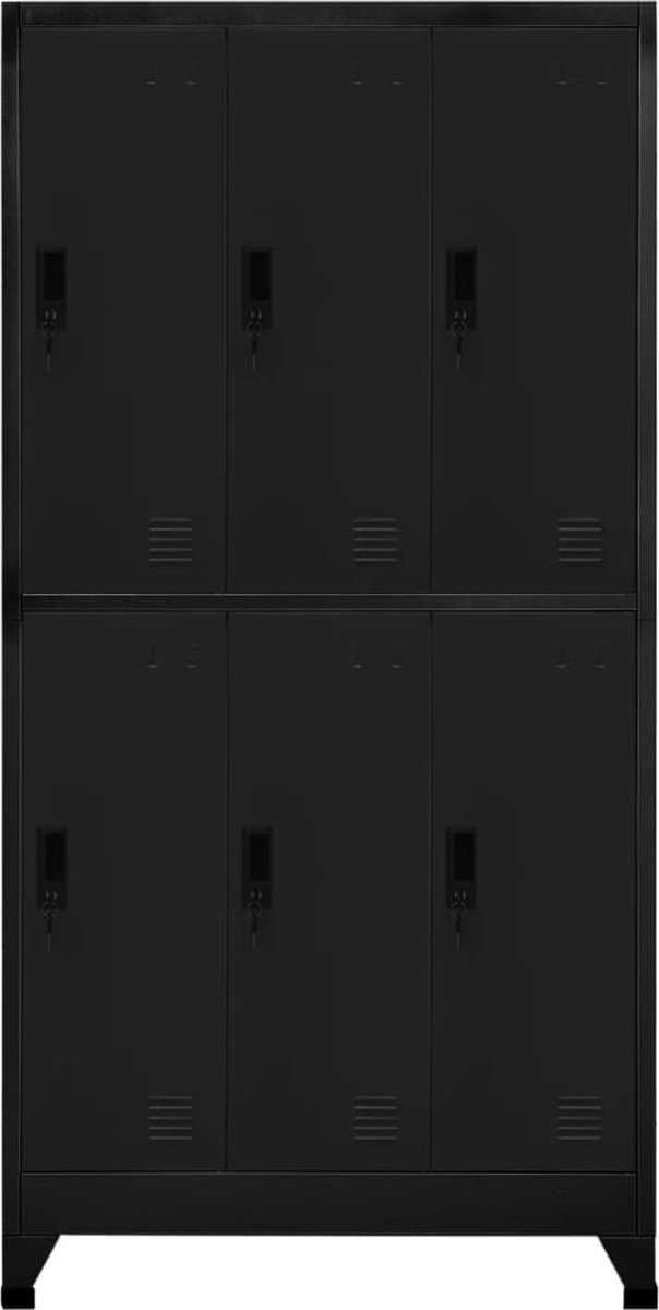 Vidaxl Lockerkast 90x45x180 Cm Staal - Zwart