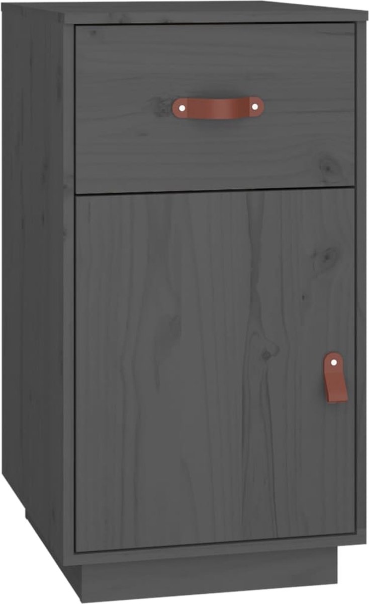 Vidaxl Bureaukastje 40x50x75 Cm Massief Grenenhout - Grijs
