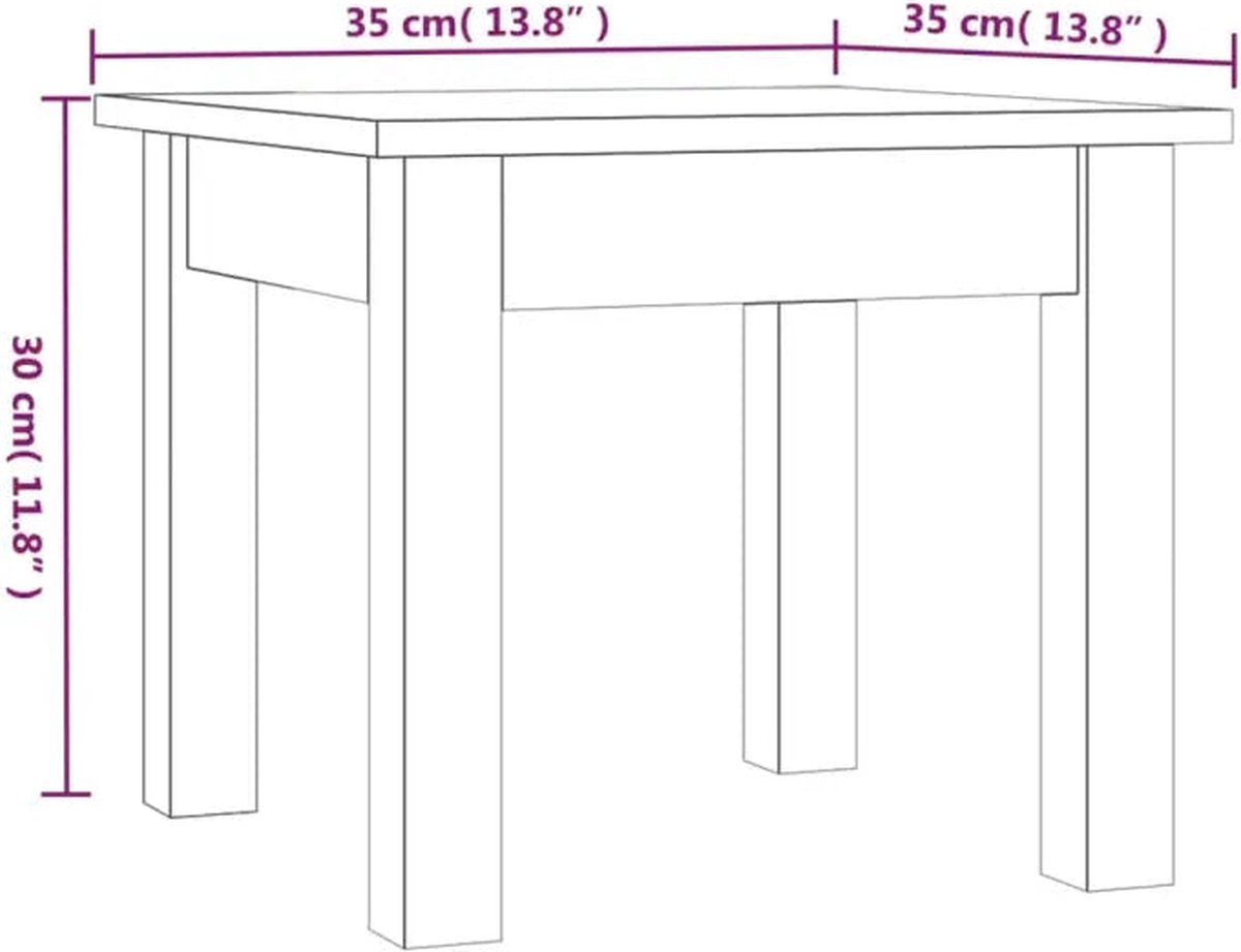 Vidaxl Salontafel 80x50x40 Cm Massief Grenenhout - Bruin