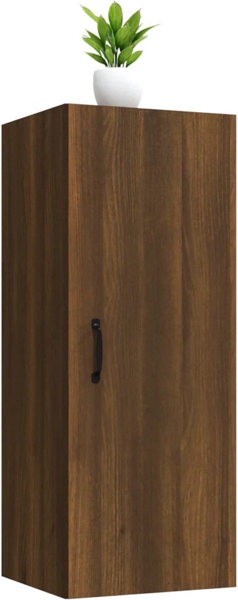Vidaxl Wandkast 34,5x34x90 Cm Bewerkt Houteikenkleurig - Bruin
