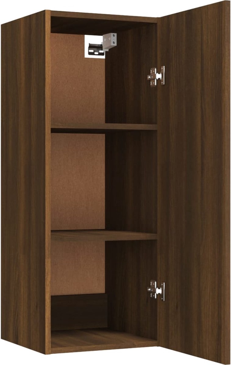 Vidaxl Wandkast 34,5x34x90 Cm Bewerkt Houteikenkleurig - Bruin