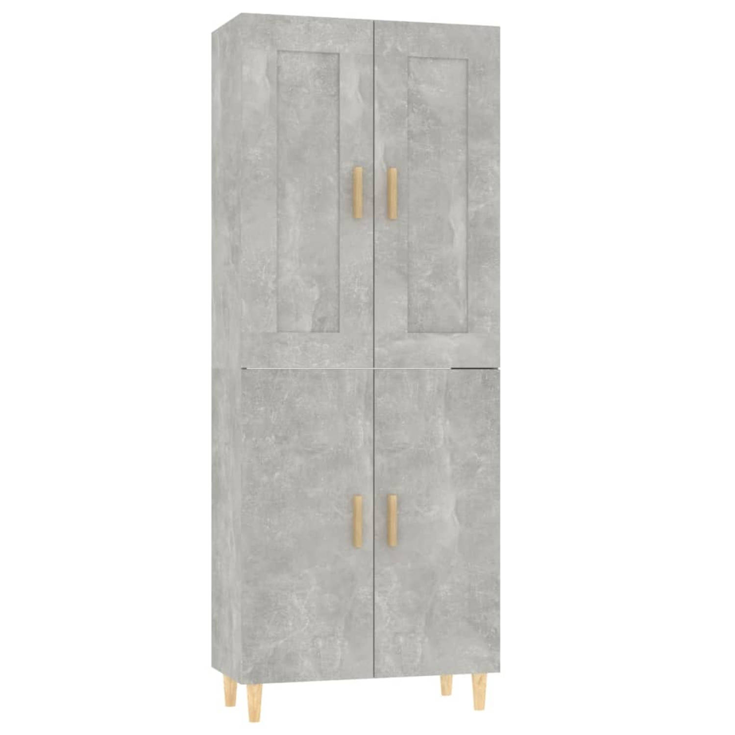 Vidaxl Hoge Kast 70x34x180 Cm Bewerkt Hout Beton - Grijs