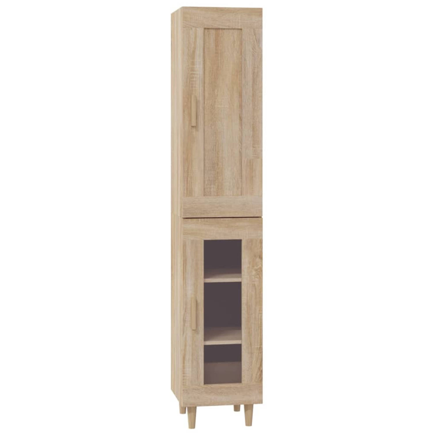 Vidaxl Hoge Kast 35x34x180 Cm Bewerkt Hout Sonoma Eikenkleurig - Bruin