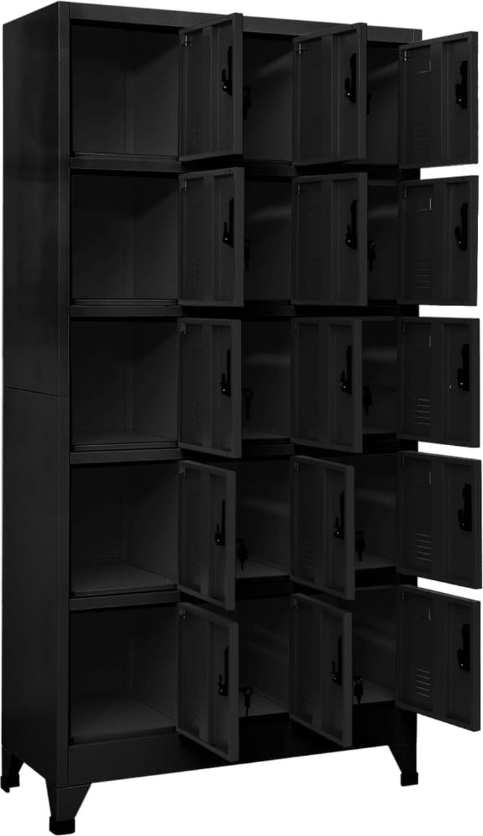 Vidaxl Lockerkast 90x40x180 Cm Staal - Zwart