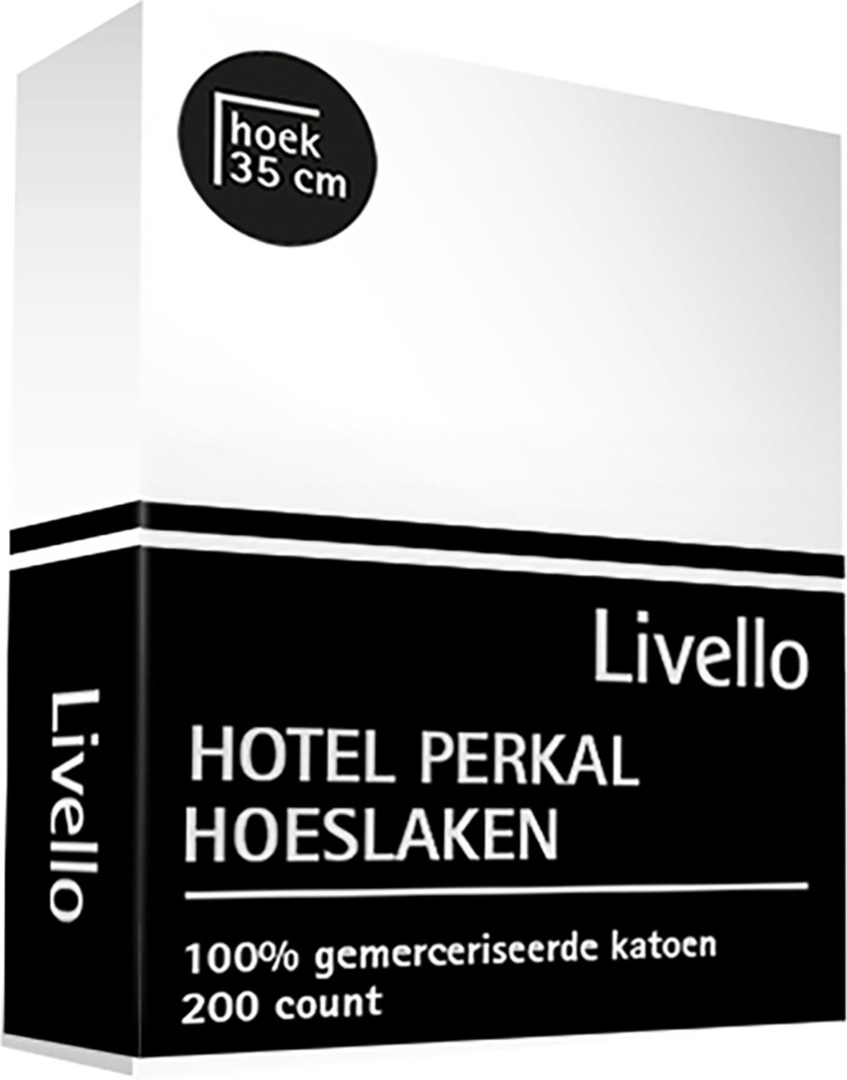 Livello Hotel Hoeslaken Perkal Wit - Egyptisch Katoen 180 X 200 Cm