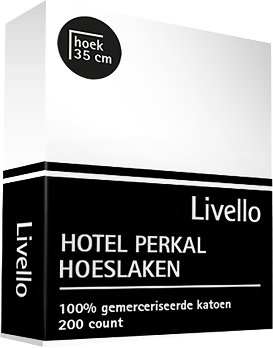 Livello Hotel Hoeslaken Perkal Wit - Egyptisch Katoen 180 X 210 Cm