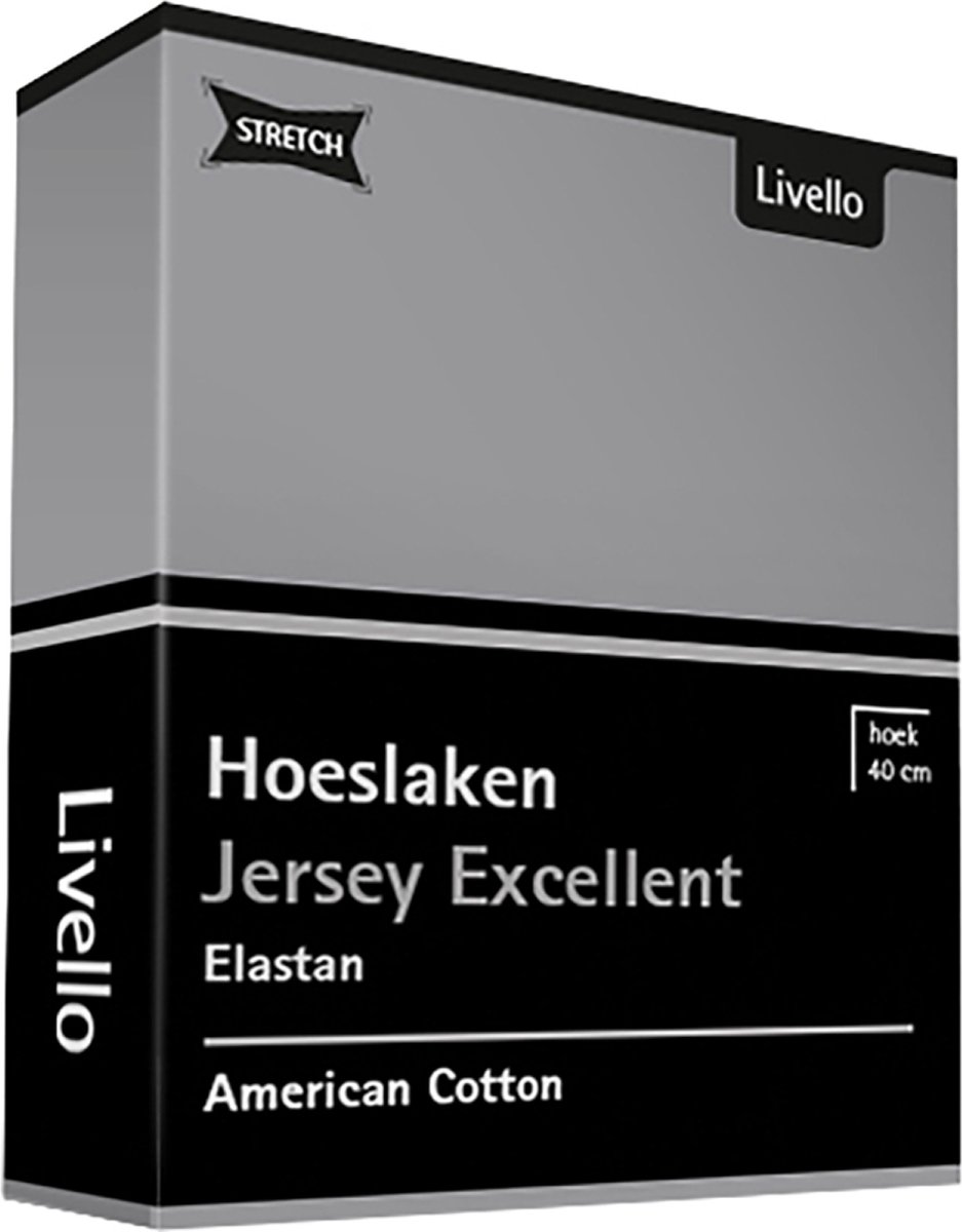 Livello Hoeslaken Jersey Excellent Light Grey 120 X 200 Cm - Grijs