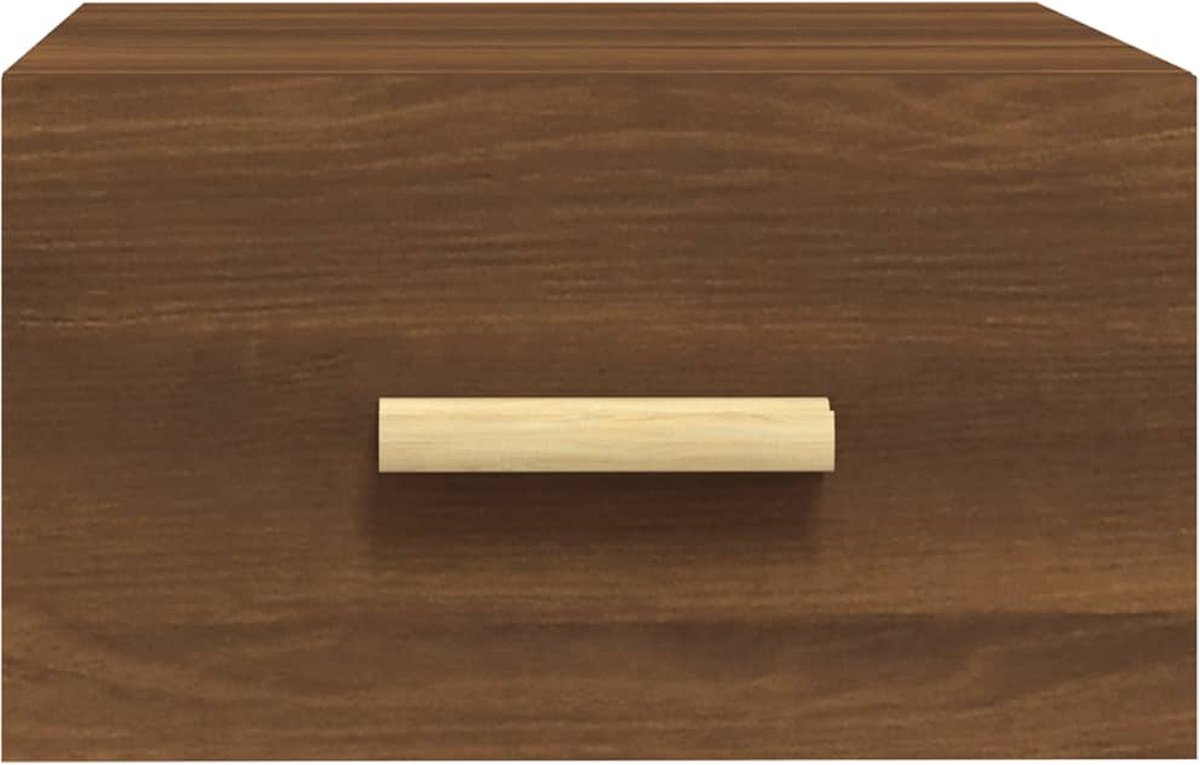 Vidaxl Nachtkastje Wandgemonteerd 35x35x20 Cmeikenkleurig - Bruin