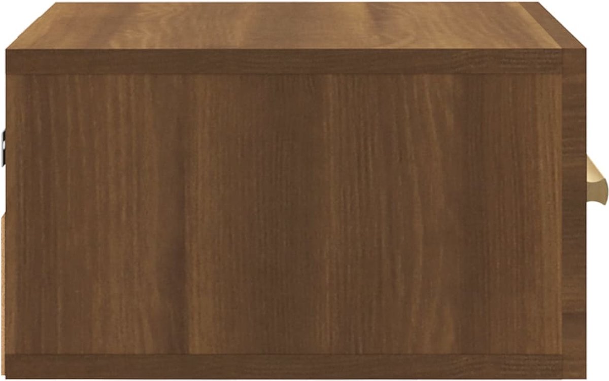 Vidaxl Nachtkastje Wandgemonteerd 35x35x20 Cmeikenkleurig - Bruin