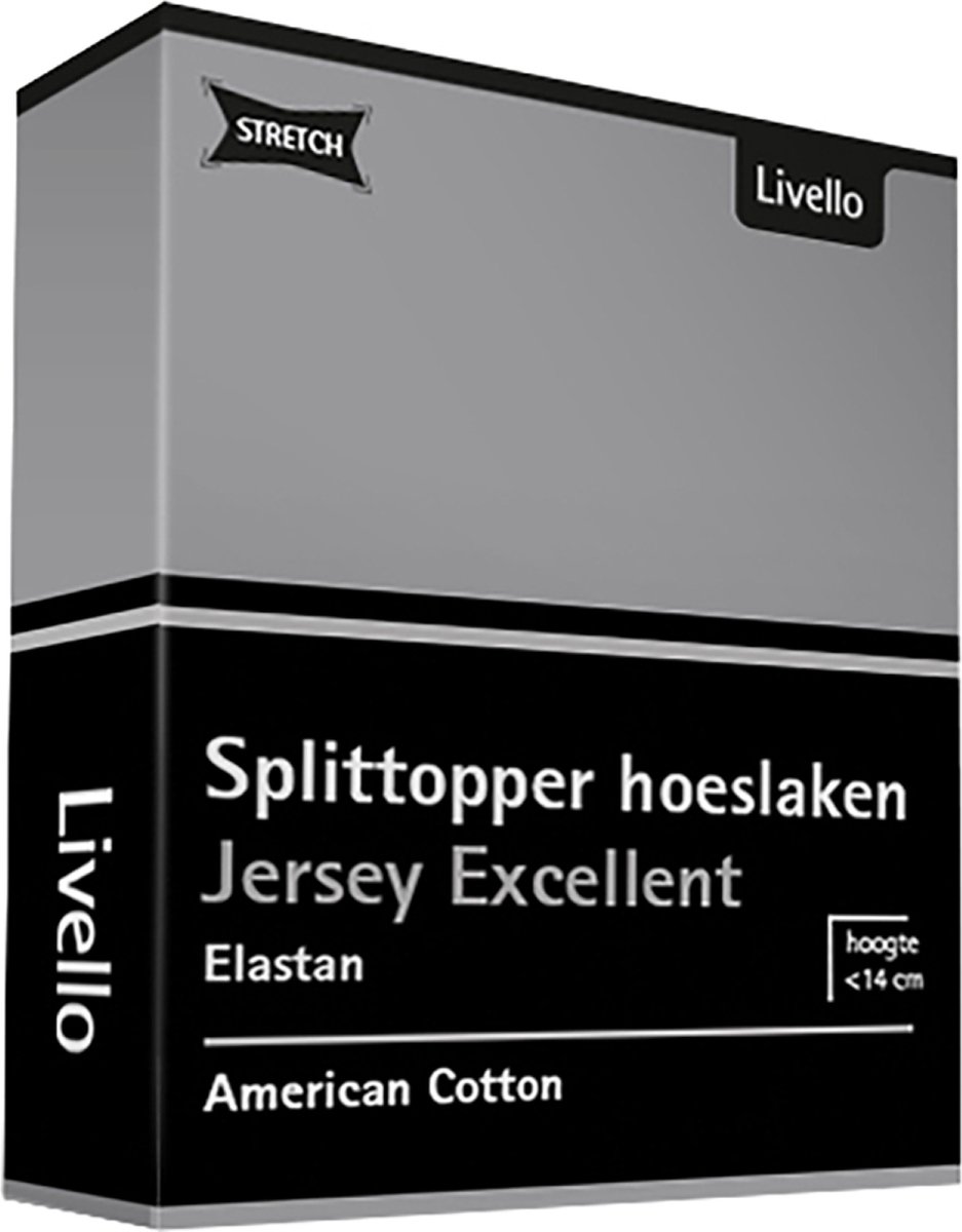 Livello Hoeslaken Splittopper Jersey Excellent Light Grey 140 X 200 Cm - Grijs