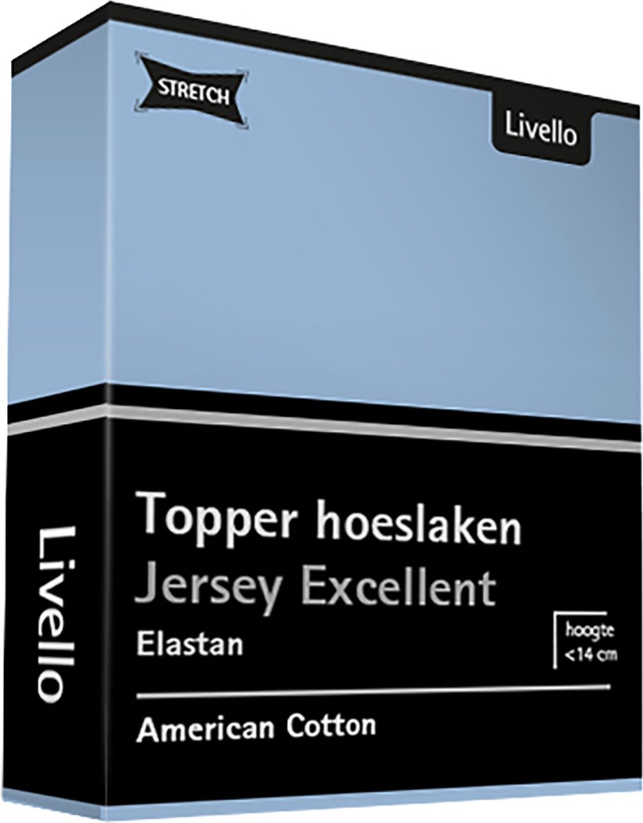 Livello Hoeslaken Topper Jersey Excellent Light Blue 180 X 200 Cm - Blauw