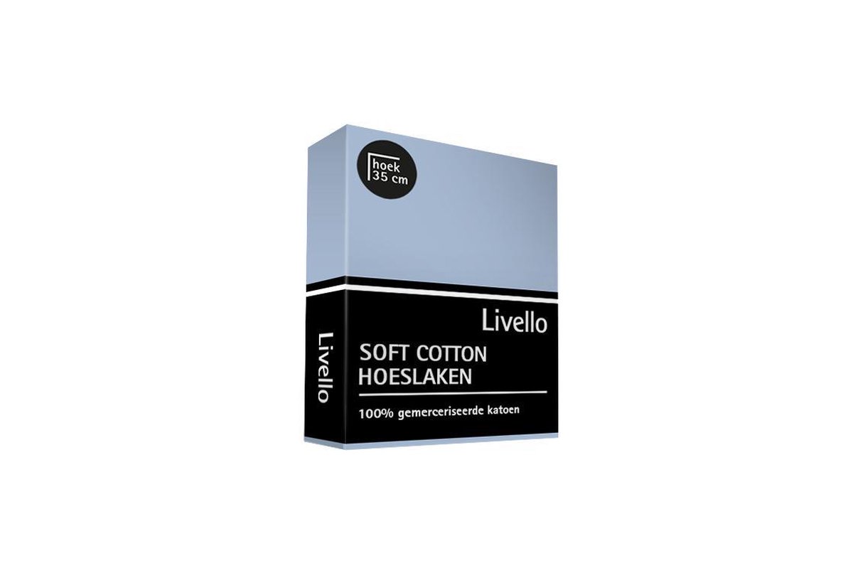 Livello Hoeslaken Soft Cotton Blue 90 X 210 Cm - Blauw