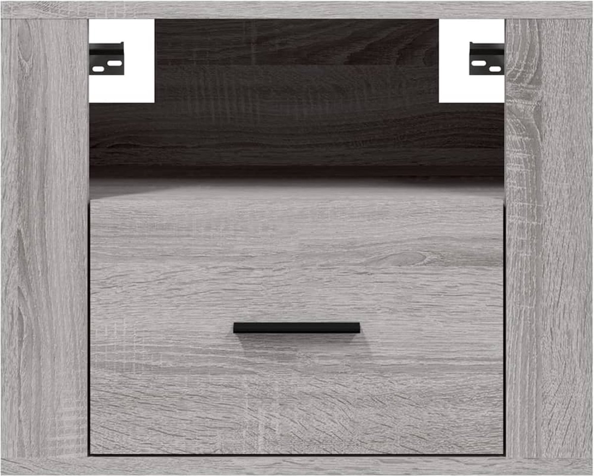 Vidaxl Nachtkastje Wandgemonteerd 50x36x40 Cm Sonoma Eikenkleur - Grijs